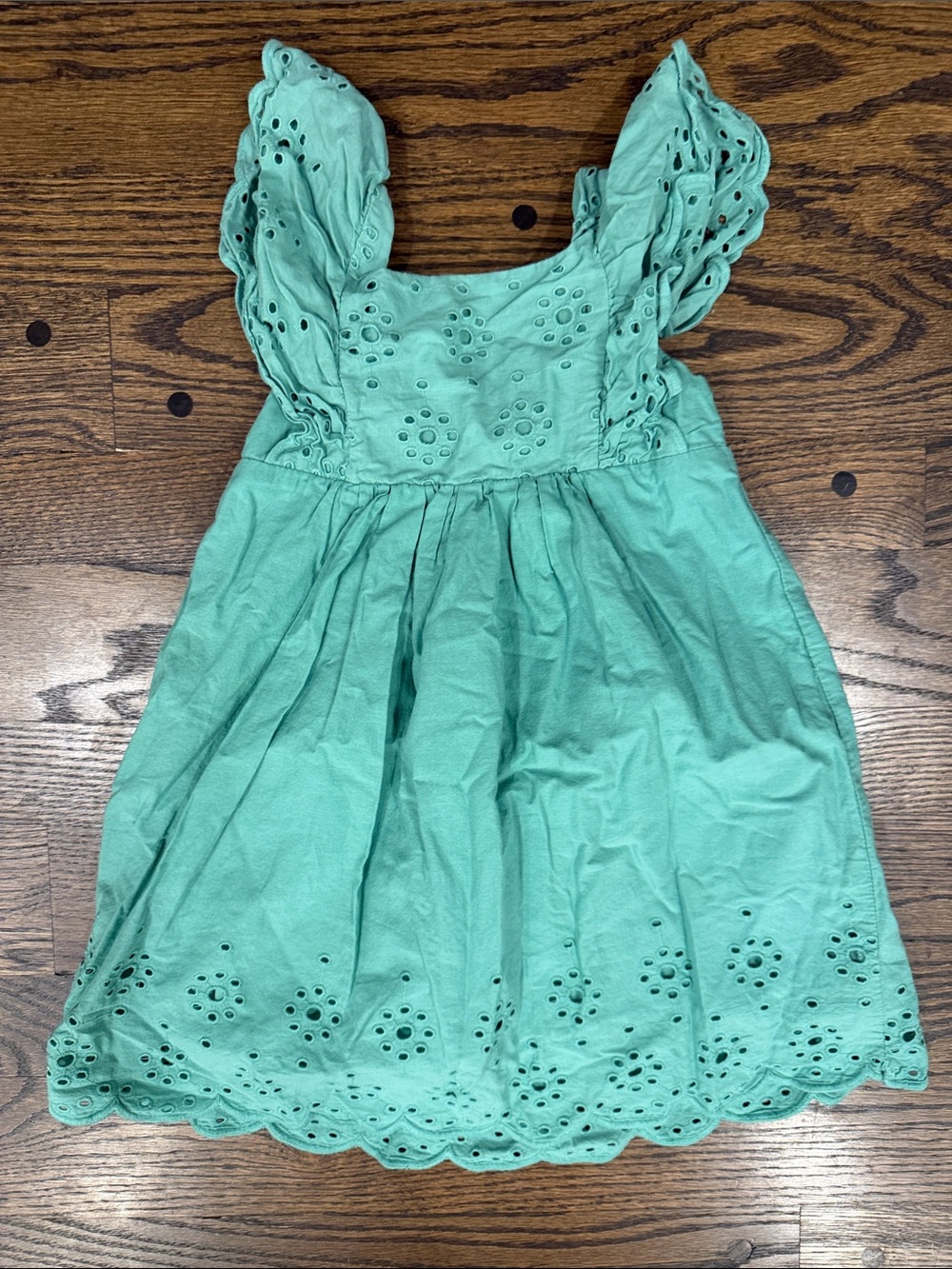 H&M Girls Mint Eyelet Sundress with Flutter Straps